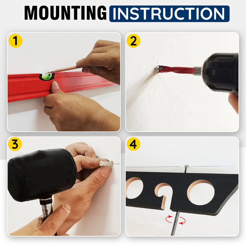 Black 8 Rod Wall/Ceiling Rack - 2 Pack