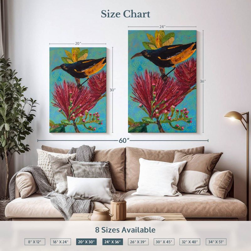 Brampt Hawaiian Bird III, 36" H x 24" W