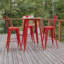 Table de bar commerciale / intérieure ronde en poly avec structure en acier Greory-1626516438-1626516436