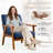 Accent Chair, Mid-century Modern Armchair With Solid Wood Frame,Armchair For Living Room, Bedroom-Navy-1774323594