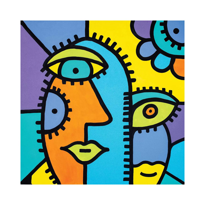 Sisters by Billy The Artist - Print on Canvas, Wrapped Canvas, 30.48 cm H x 30.48 cm W