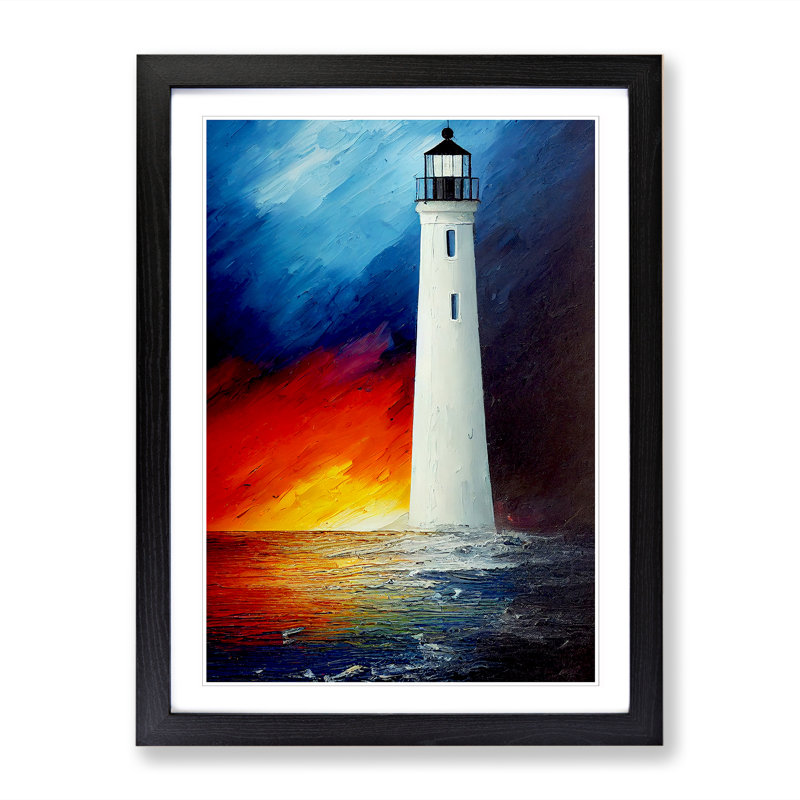 Painted Lighthouse Vol.4 - Picture Frame Print, Black, 64cm H x 46cm W x 2cm D