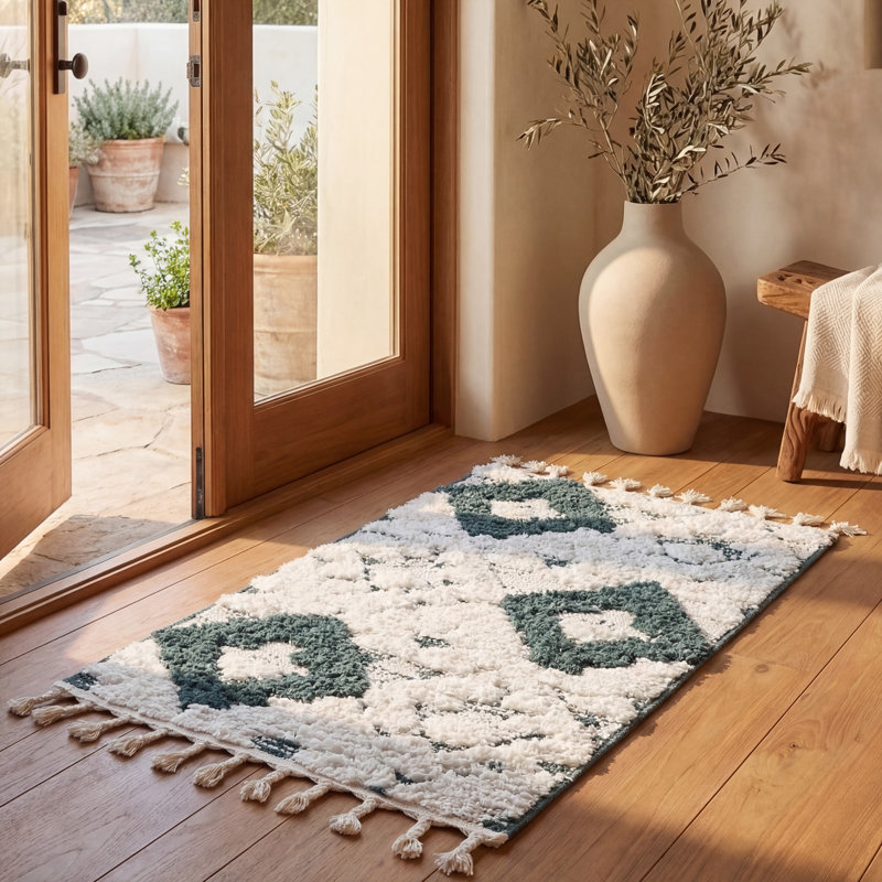 Imraan Tassel Shag Performance Geometric Rug, Rectangle 2'3" x 4'