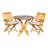 2 - Person Teak Wood Patio Dining Set with Round Table , Cushions Included