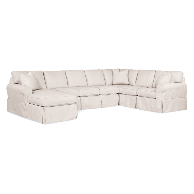 Bedford Chaise Sectional, White Sugar Performance, Right Hand Facing