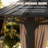10 x 12Ft Outdoor Patio Gazebo With Double-layer Roof, Hardtop Gazebo With Powder-Coated Metal Frame, Mosquito Netting, Privacy Curtains and Ceiling Hooks for Garden, Patio, Backyard