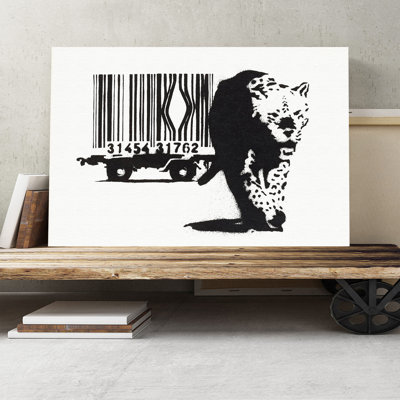 Banksy Barcode Graffiti - Wrapped Canvas