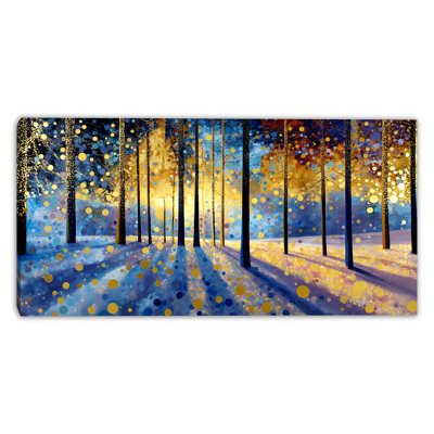 «Golden Winter Lights», art mural sur toile tendue