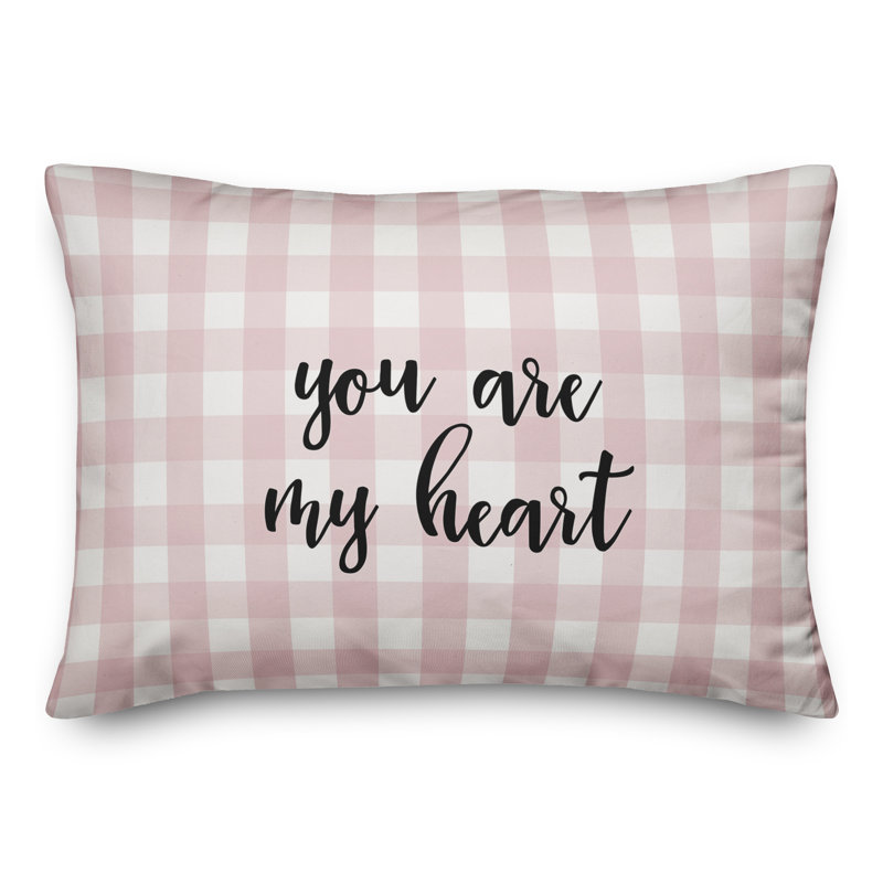  Coussin You Are My Heart, Noir / rose