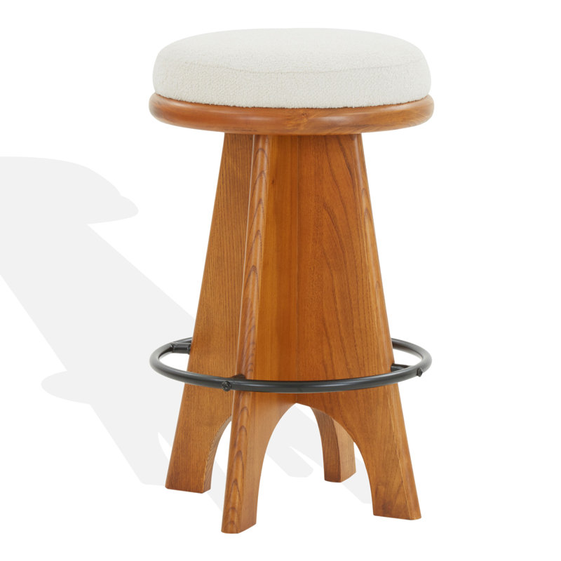 Bellarita Round Stool, Counter Stool (26” Seat Height), Walnut