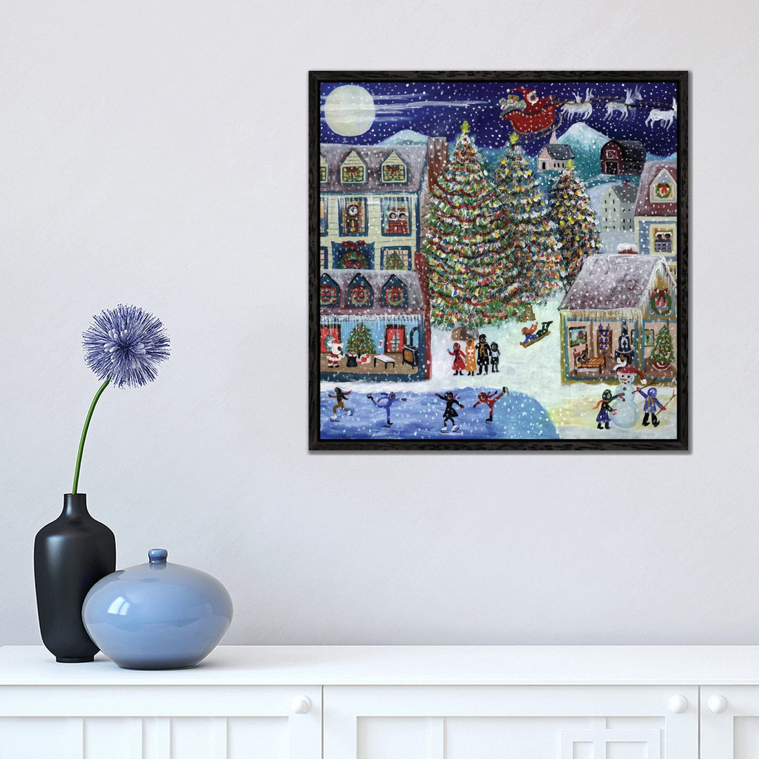 Santa Christmas Village by Cheryl Bartley - Print on Canvas