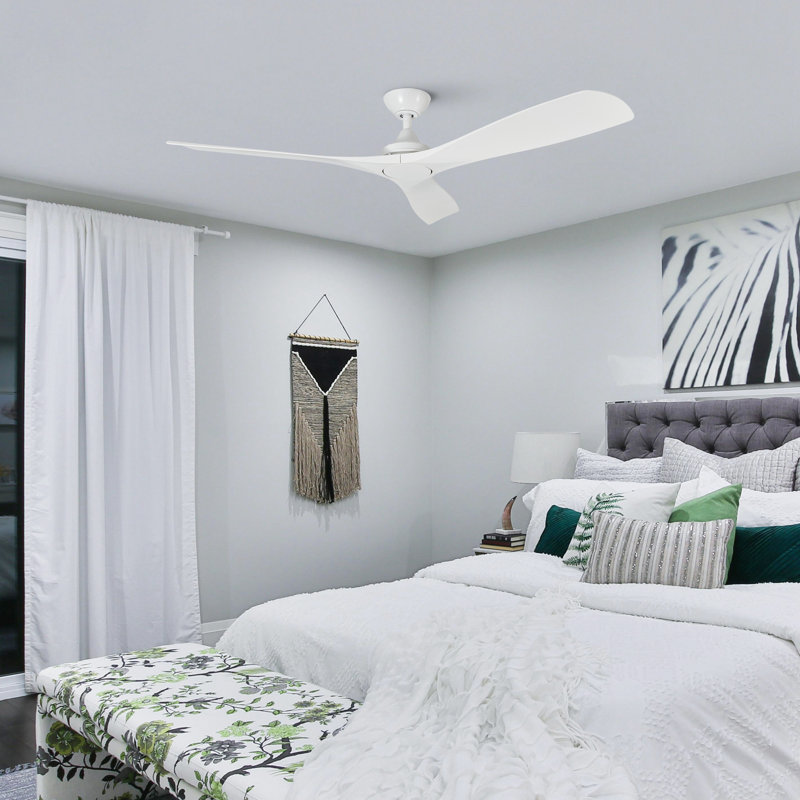 Catlaina 52" 3 - Blade Propeller Ceiling Fan without Lights with Remote Control, White