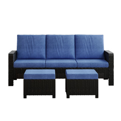 Reneda 73 " W Wicker Patio Sofa with Cushions