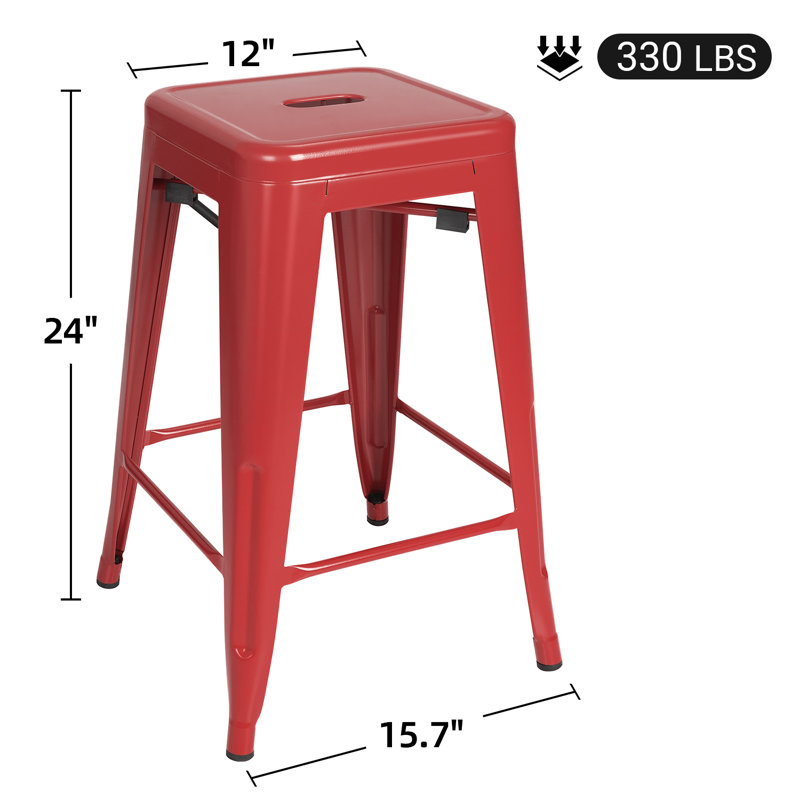 Tabouret de comptoir 24 po Medway, Rouge