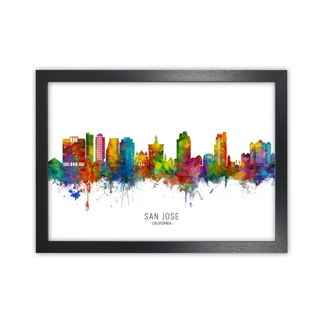 San Jose California Skyline by Michael Tompsett - Print