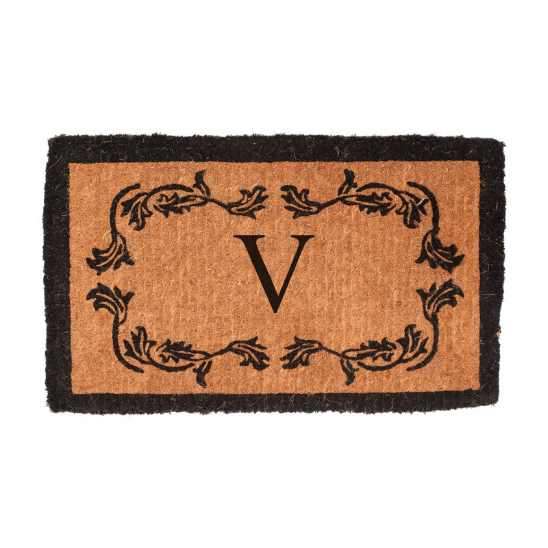 Balmer Floral Outdoor Doormat, Rectangle 2'6" x 4', V
