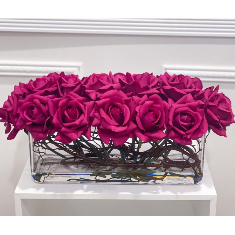Modern White/off-white Real Touch Rose Centerpiece - Luxury Home Decor, Pink
