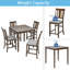 Ensemble de table de cuisine à hauteur de comptoir avec table carrée et 4 chaises rembourrées pour les petits espaces