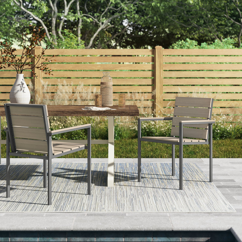 Vicente Metal Outdoor Stacking Dining Armchair