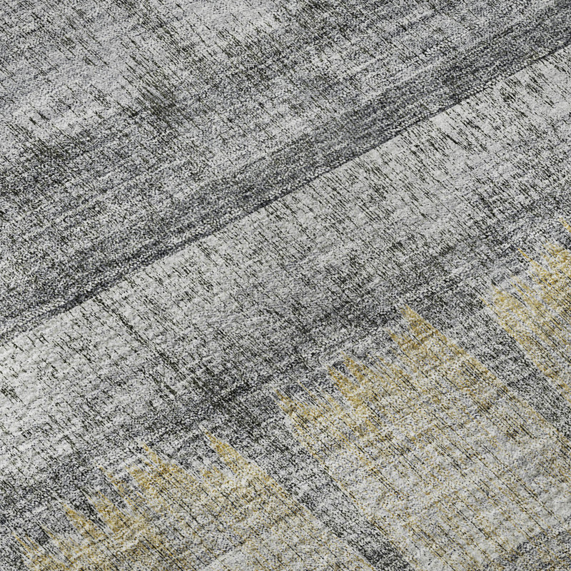 Premium Machine Washable Cerrito Gray Rug, Rectangle 1'8" x 2'6"