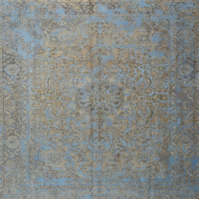 Tapis bleu/brun clair traditionnel