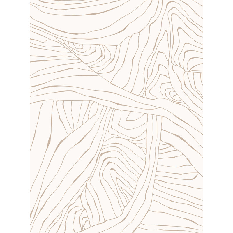 Panneau de papier peint auto-adhésif, Beige, L 2 pi x H 18 pi