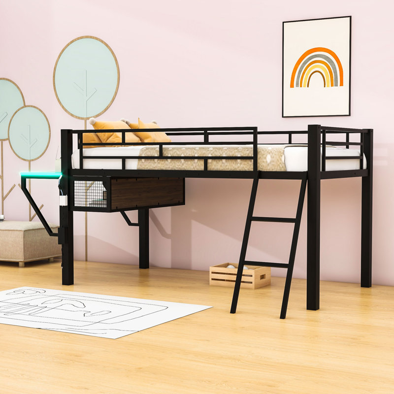 Janelyn Kids Loft Bed with Drawers, Twin