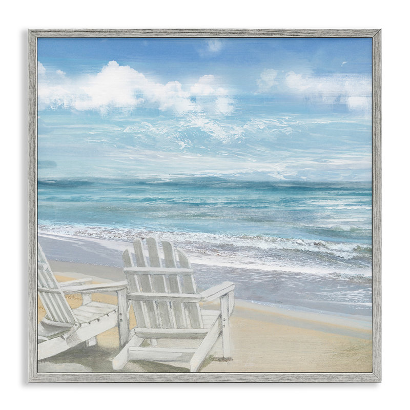 «Adirondack Chairs on the Beach», impression, H 17 po x l 17 po, Estampe numérique Farmhouse