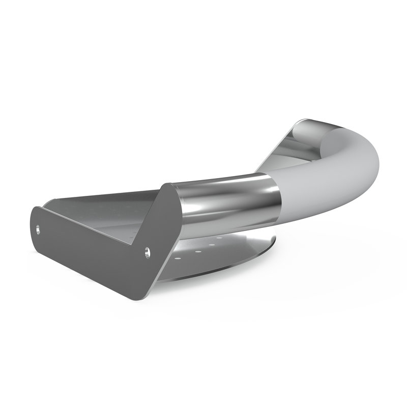 Ergo CornerBar Ergonomic Soft Grip 32mm Diameter ADA Compliant 300 lb Weight Capacity with Shelf, Chrome
