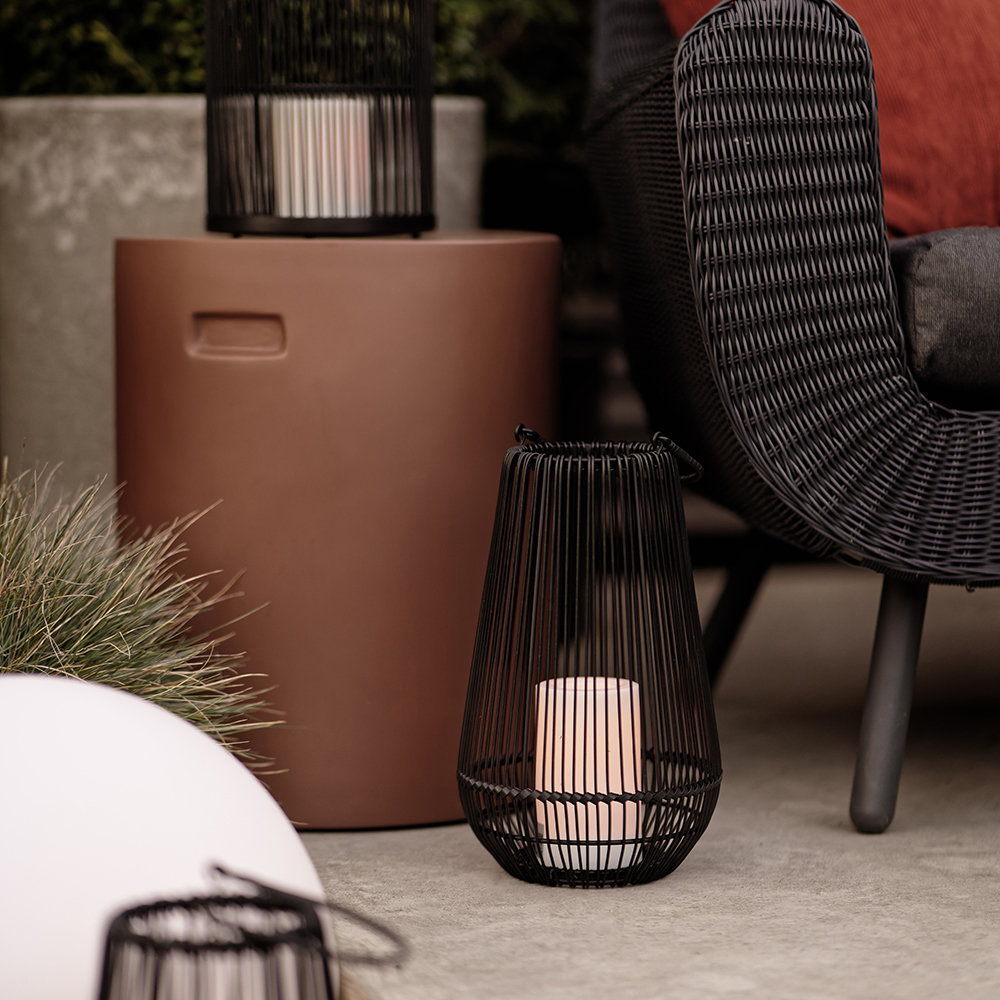 Misouk Black 22Cm H Battery Powered Integrated LED Outdoor Lantern