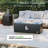  42-Inch Rectangle Iron Gas Fire Pit Table，Includes Tank Cover-481183058-483994371