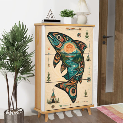 Armoire de rangement pour chaussures avec 3 tiroirs rabattables pour rangement pour chaussures Totemic