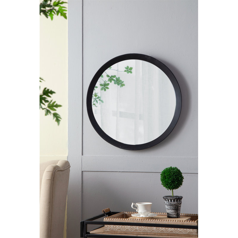 Hannum Round Mirror, Black