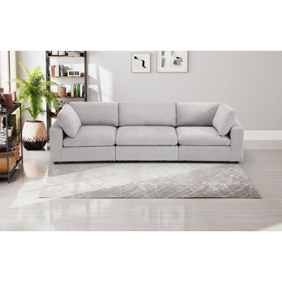 Canapé modulaire moderne à dossier rembourré avec coussins de 115,8 po de large Nuccio