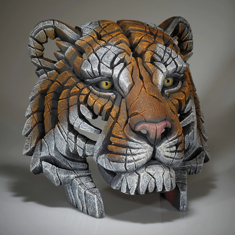 EDGE Sculpture Tiger Bust Figure 15.7in H