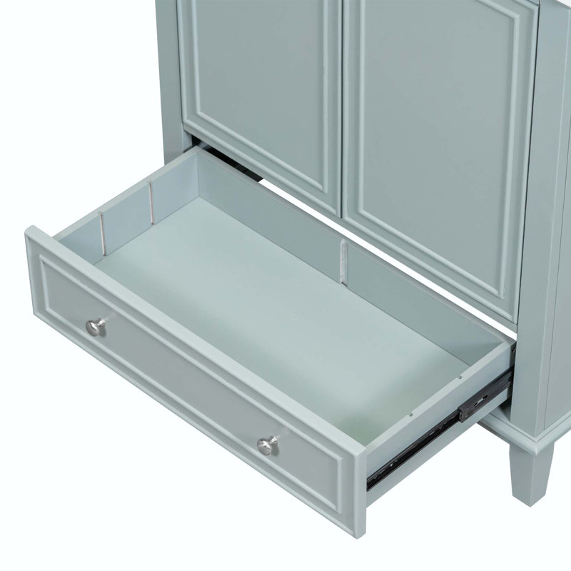 Ensemble de meuble-lavabo de salle de bain avec lavabo avec portes et tiroir, Vert