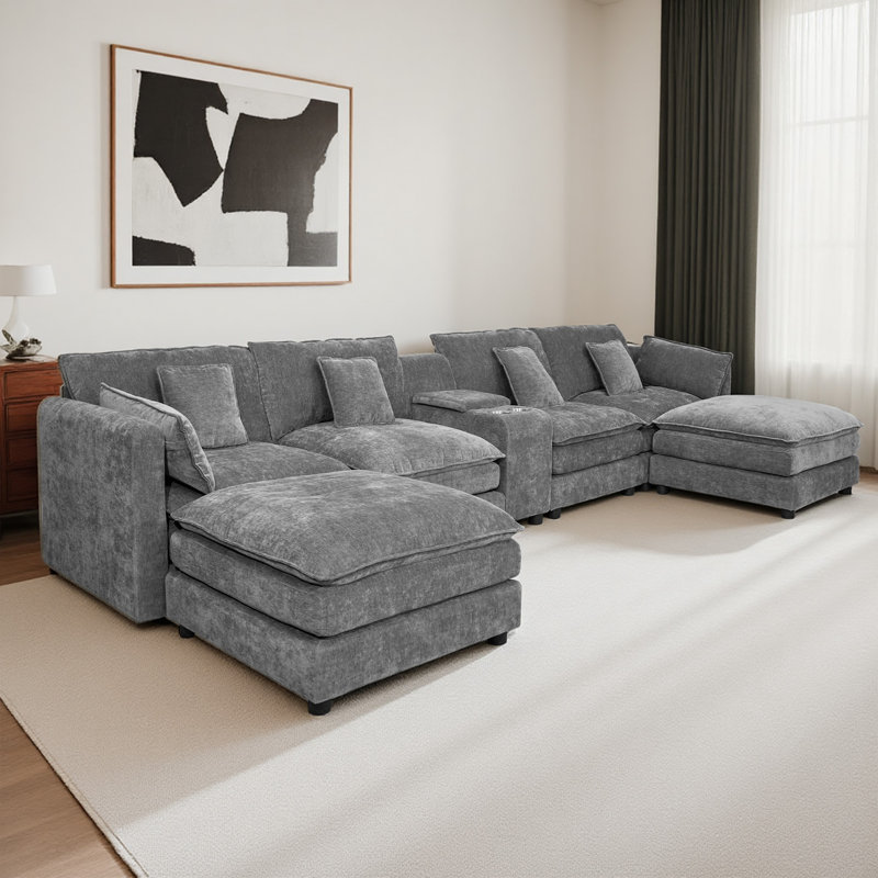Canapé modulaire rembourré avec porte-gobelets Plaisir