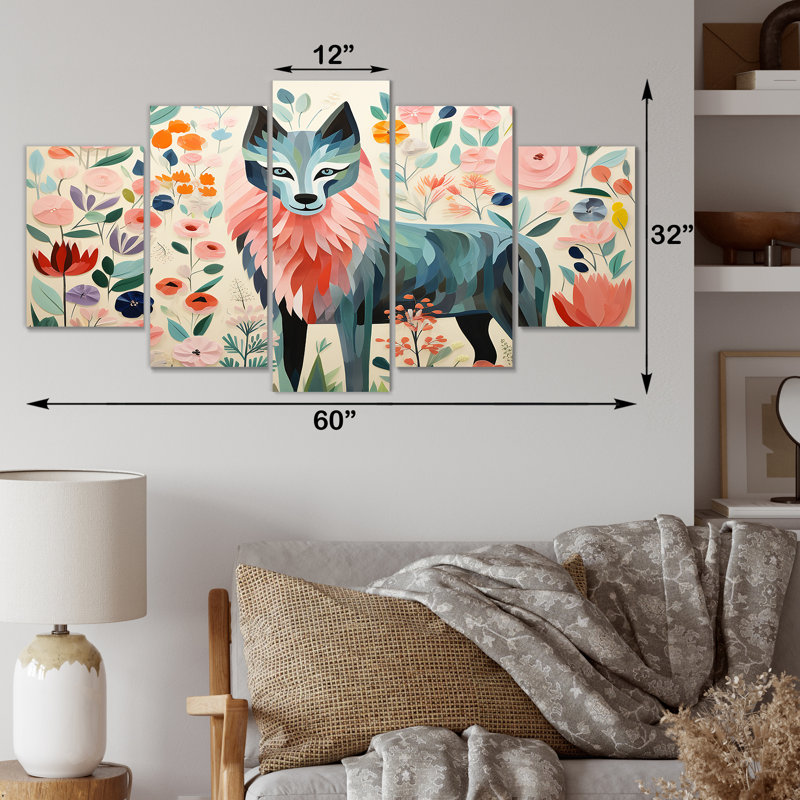 Rose et vert, loup boho