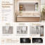 Ensemble de vanité suspendue noire de 91 cm (36 po) avec lavabo intégré et miroir de courtoisie à DEL de 91 x 183 cm (36 x 72 po).-612523208-612523209