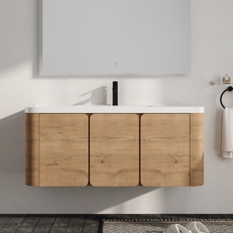Ensemble de meuble-lavabo simple 48 po avec plateau en résine Warnor, ensemble de meuble-lavabo simple 48 po avec lavabo en résine