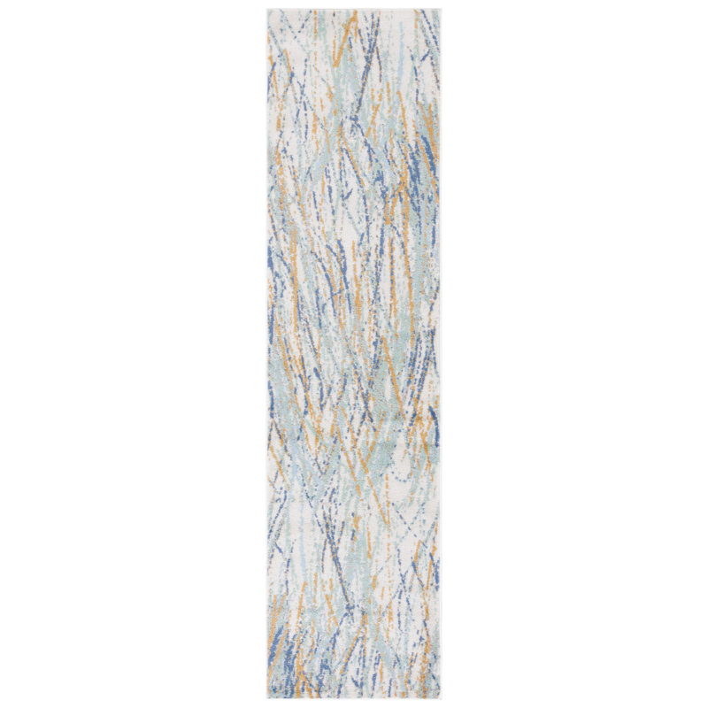 Pearsons Area Rug In Gold/Blue/Green, Runner 2'2" x 9'