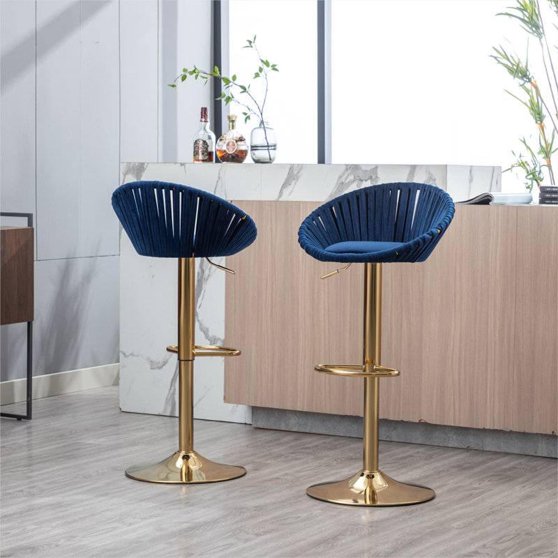 Tabouret de bar Melrick, Bleu