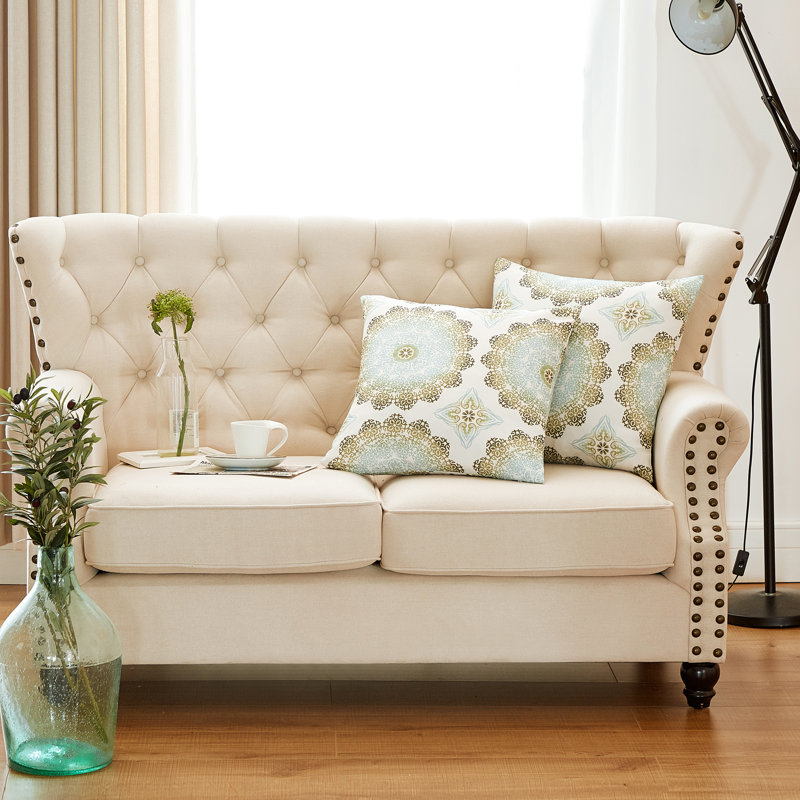 Housse de coussin en polyester Delia, Branche d’olivier, 20 po X 20 po