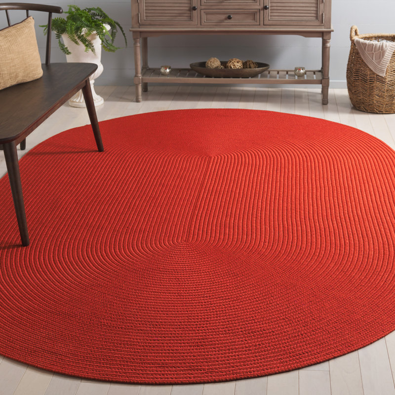 Tapis d'intérieur / extérieur de couleur unie tissé à la main Kemarion Performance, Oval 6 pi x 9 pi