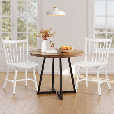 Spindle-Back Solid Wood Side Dining Chairs (Set of 2)