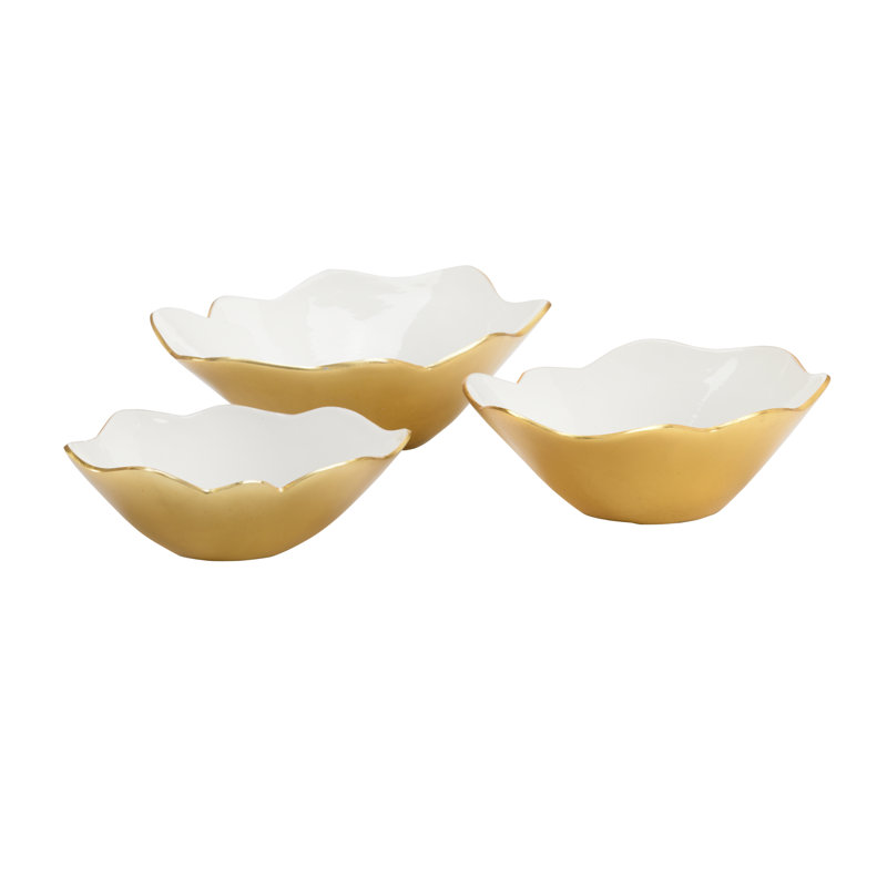 Metal Decorative Bowl, White