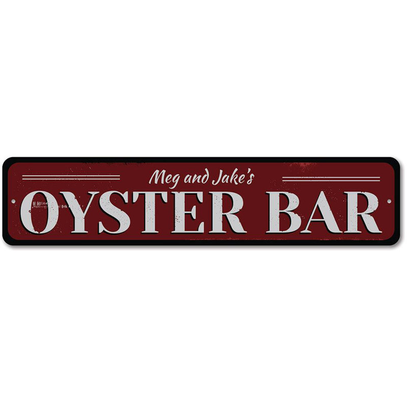 Plaque en aluminium Oyster Bar, H 4 po x l 18 po x P 0,04 po