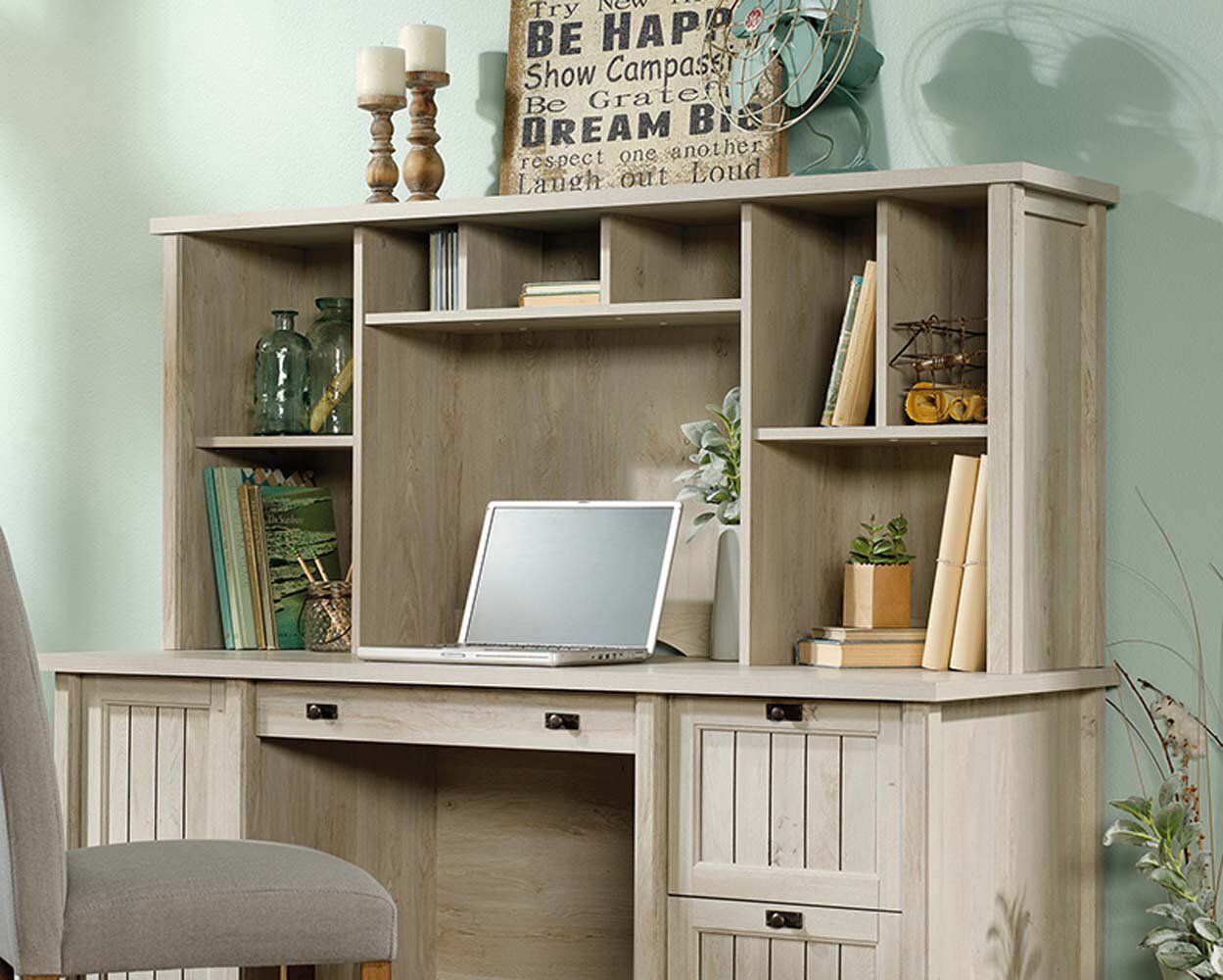 Red Barrel Studio® 59 Computer Desk with Storage Bookshelf, Home Office Desk  with Hutch, Writing Desk