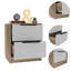Table de chevet Kaia, table de bout, table d'appoint deux tiroirs, poignée en métal - blanc / pin-504502139