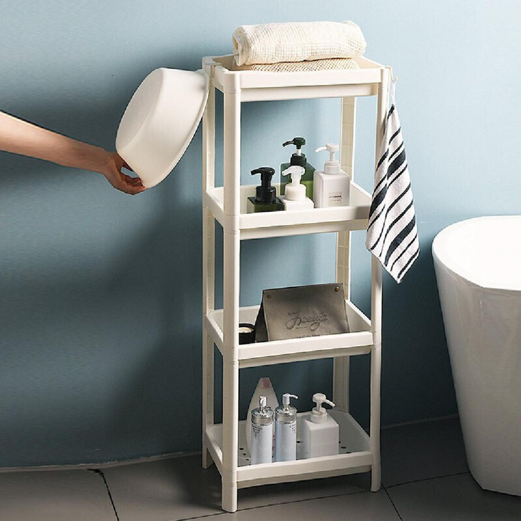 Johnika Suction Bamboo Shower Shelf Rebrilliant